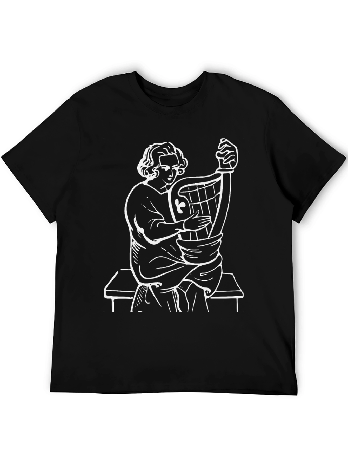 Black T-Shirt with Musician Graphic