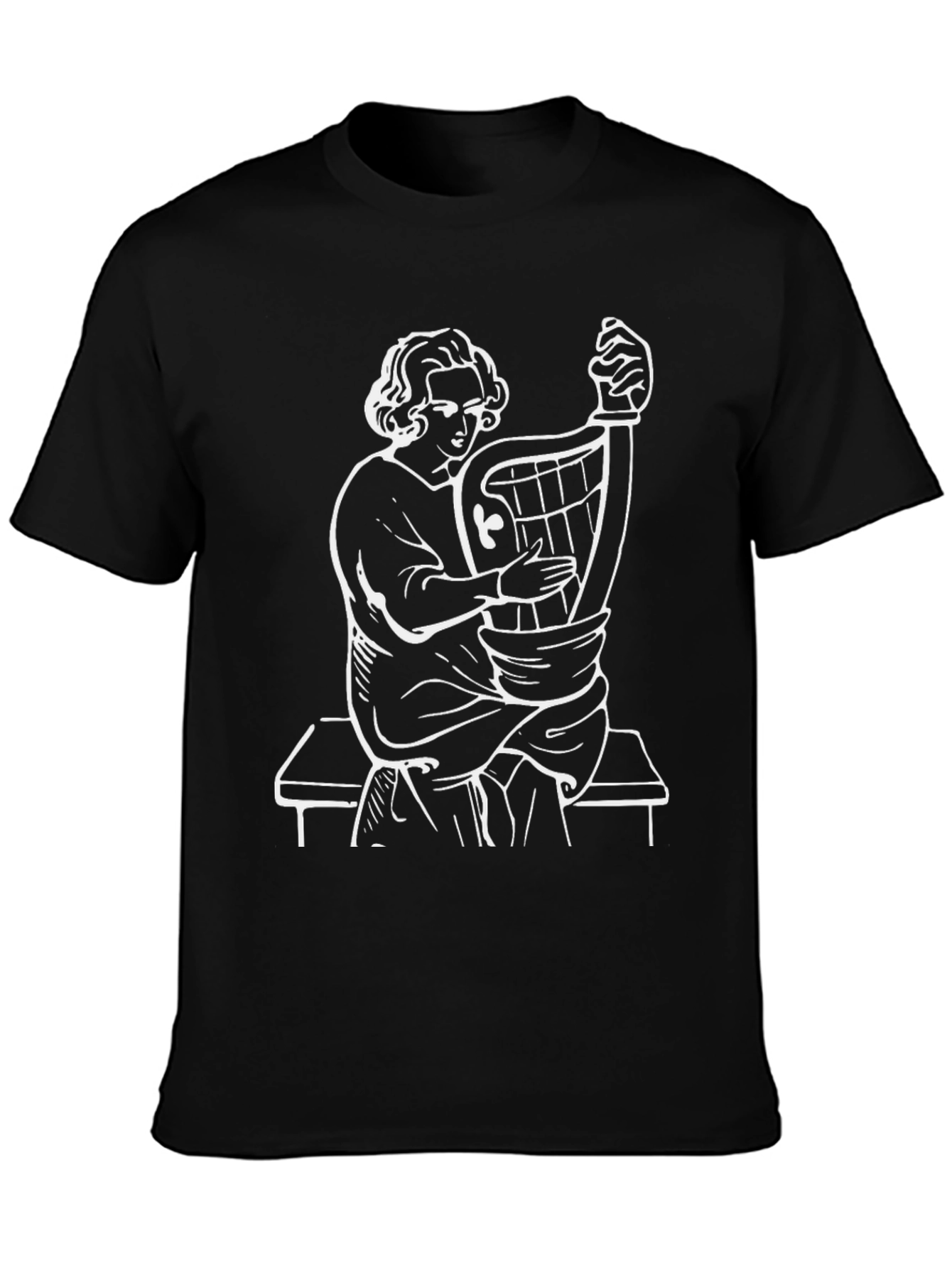 Black T-Shirt with Musician Graphic