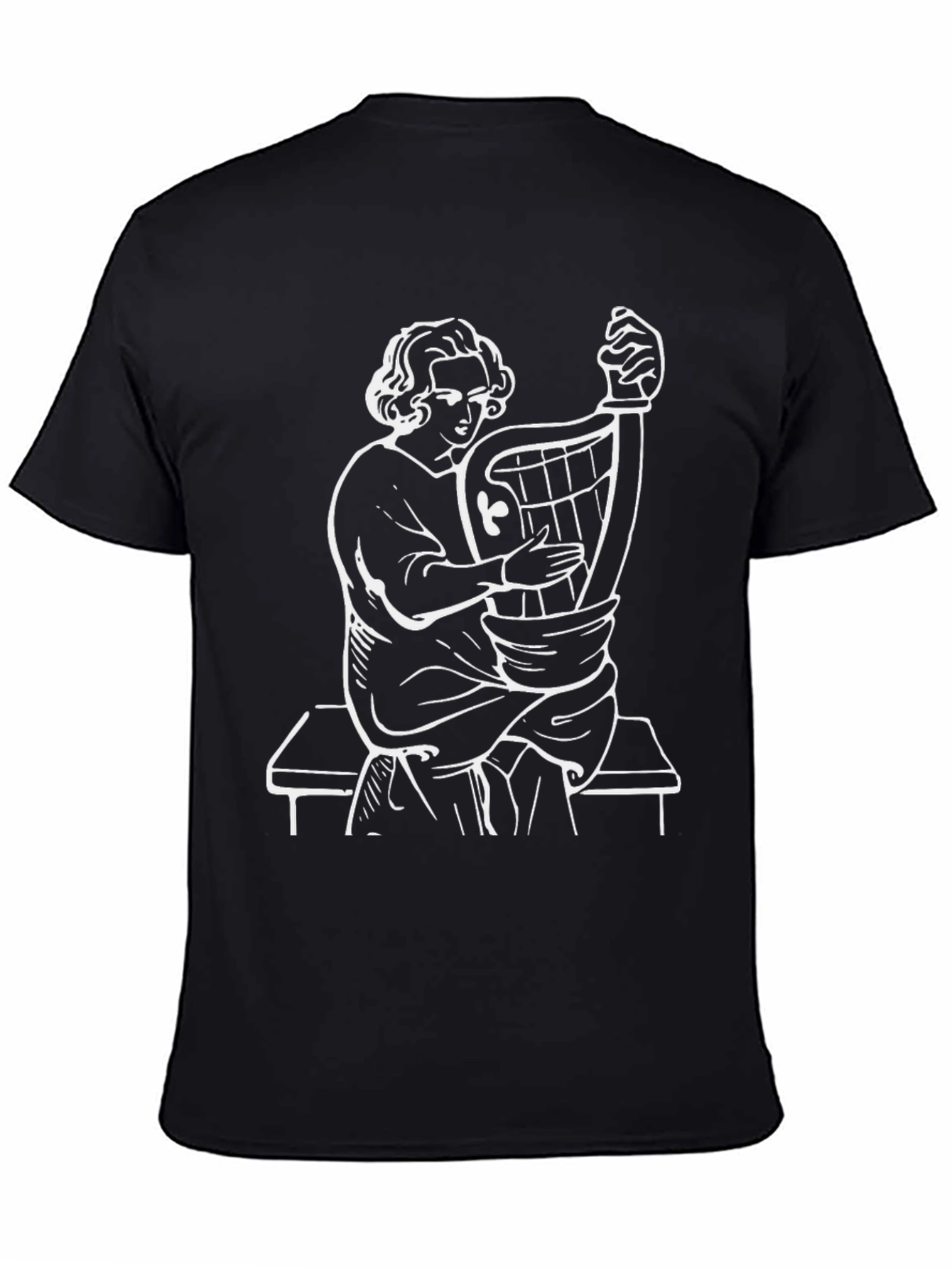 Black T-Shirt with Musician Graphic