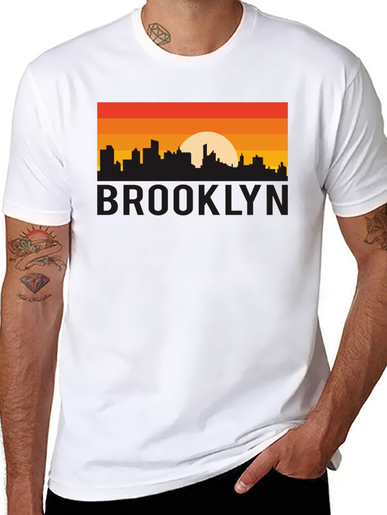 Brooklyn Sunset Graphic Tee - Black