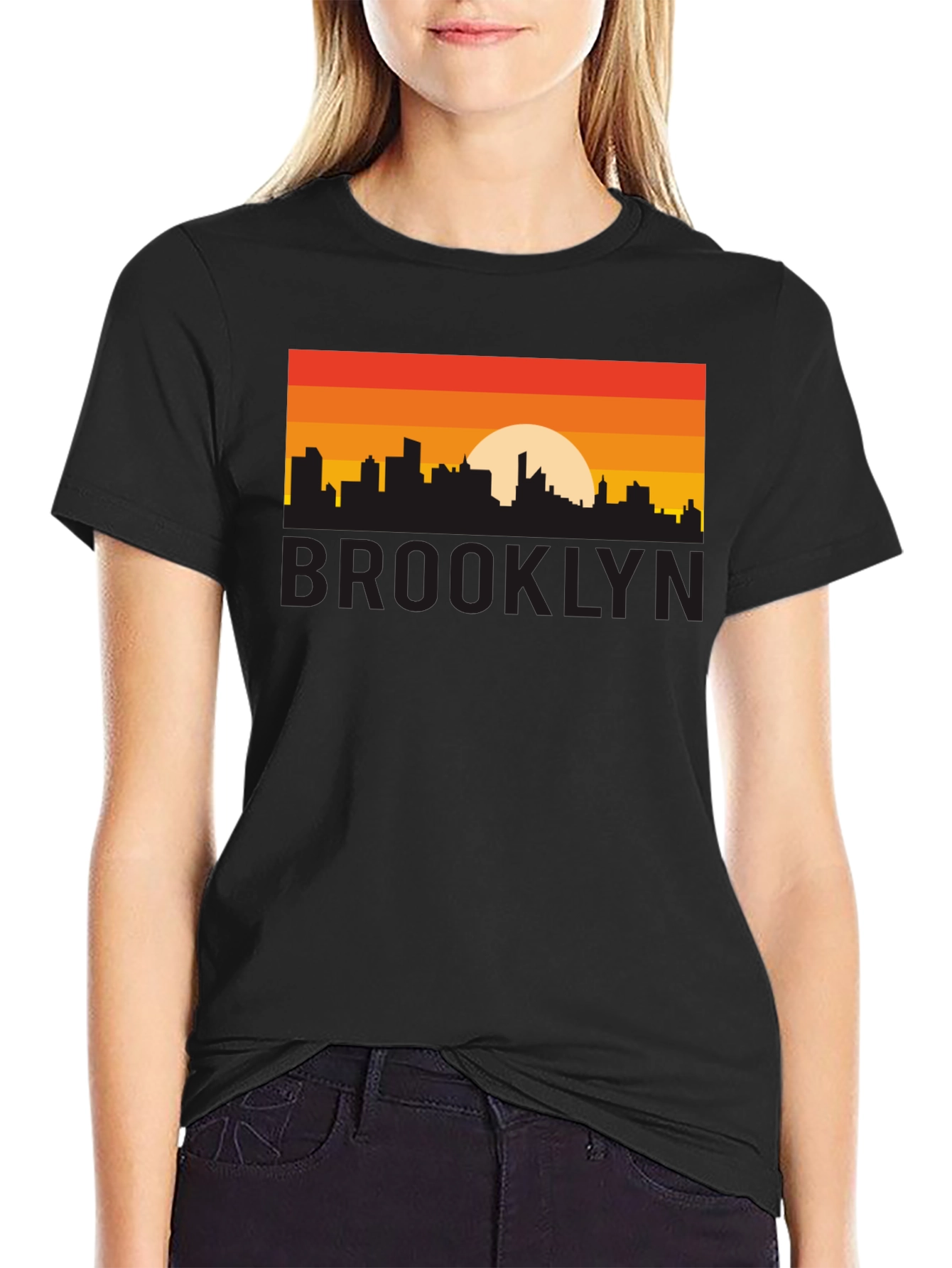 Brooklyn Sunset Graphic Tee - Black