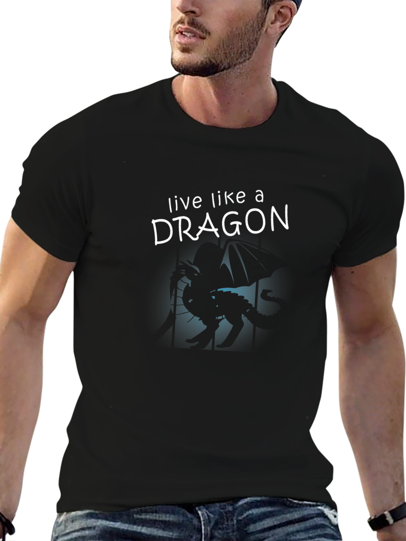 Live Like a Dragon Black Graphic Tee
