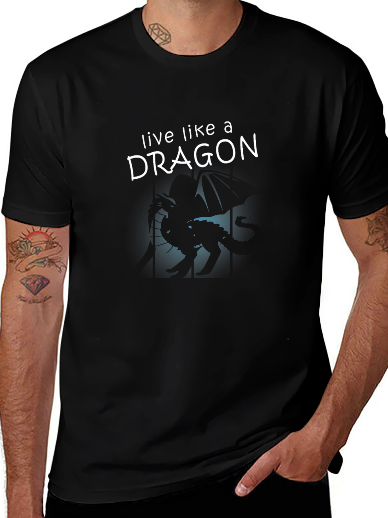 Live Like a Dragon Black Graphic Tee