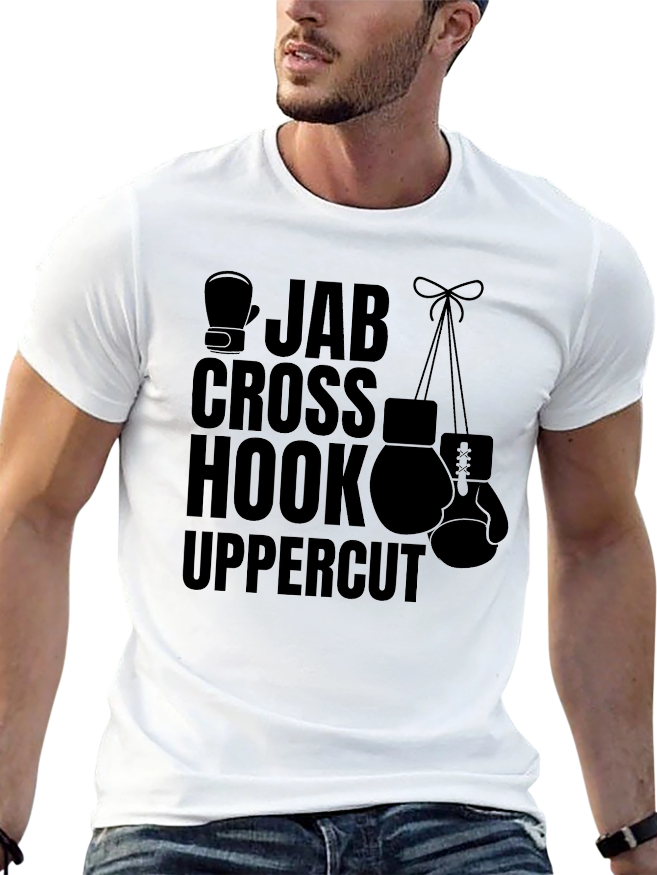 Boxing Moves Graphic Tee - Jab Cross Hook Uppercut