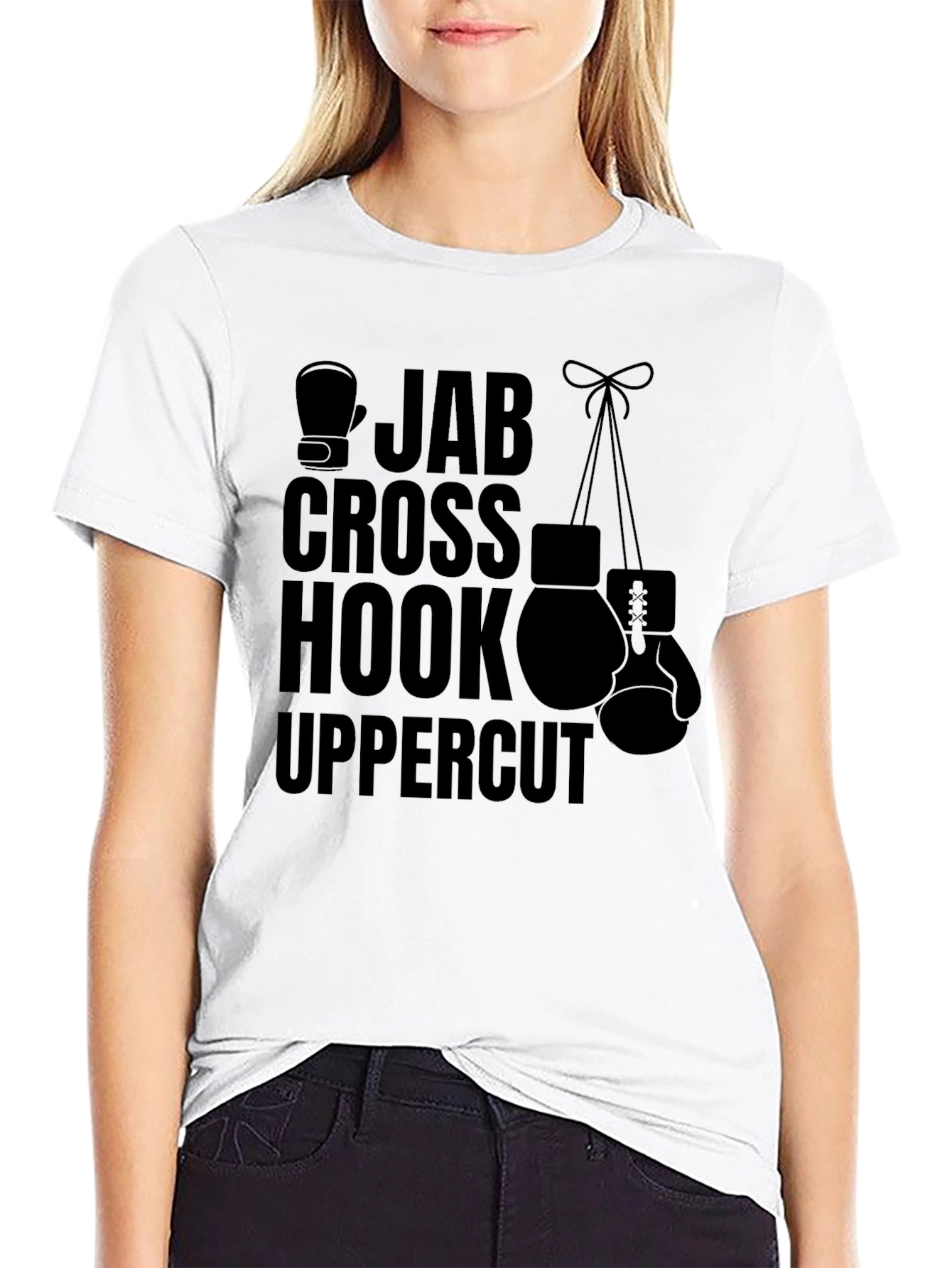 Boxing Moves Graphic Tee - Jab Cross Hook Uppercut