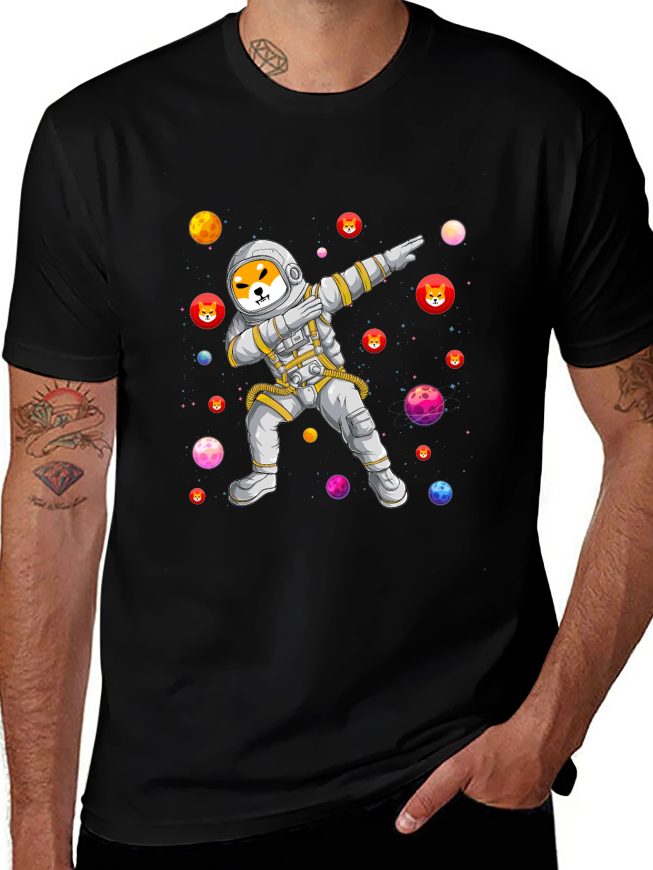 Shiba Inu Astronaut Dabbing T-Shirt - Crypto Meme Tee