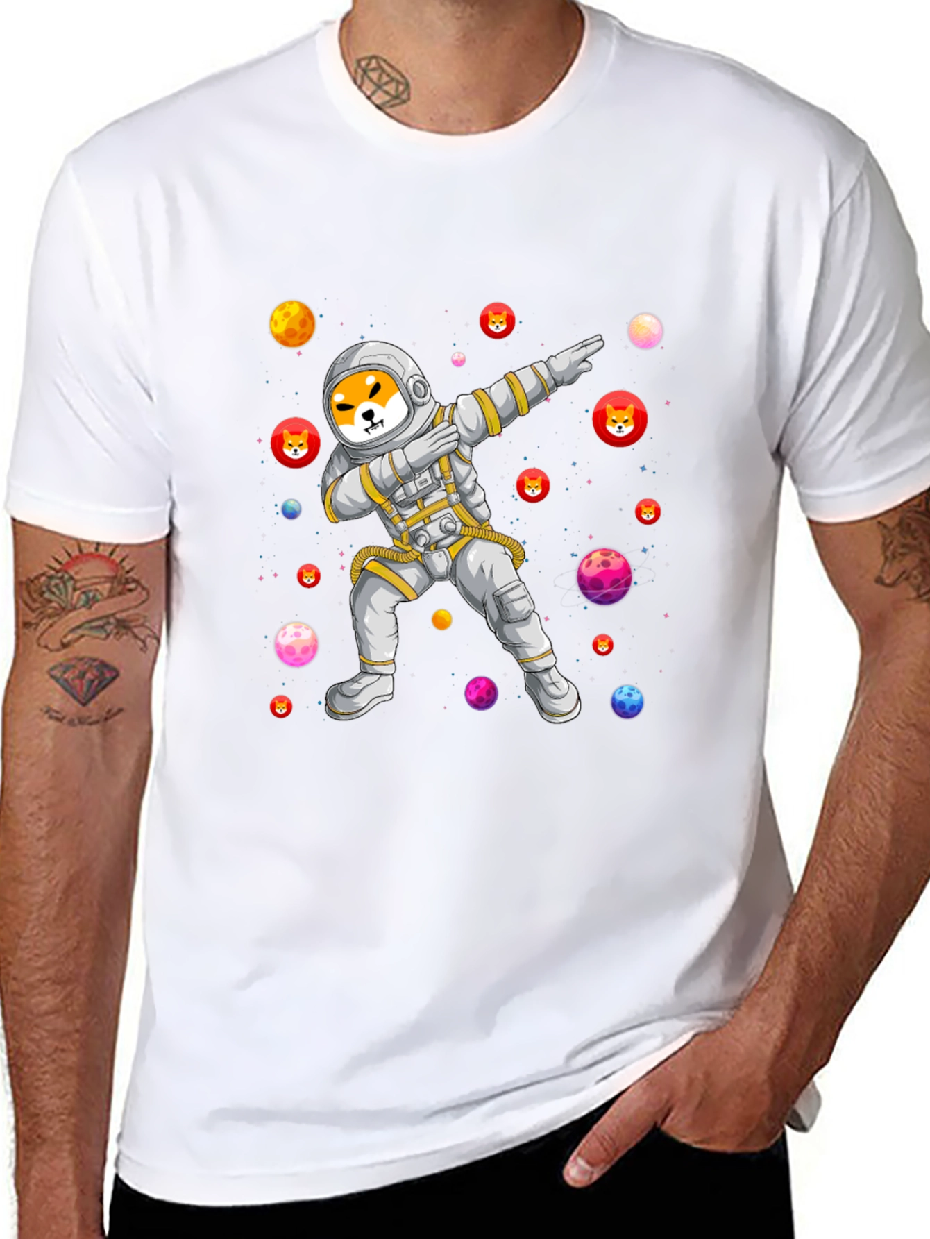 Shiba Inu Astronaut Dabbing T-Shirt - Crypto Meme Tee