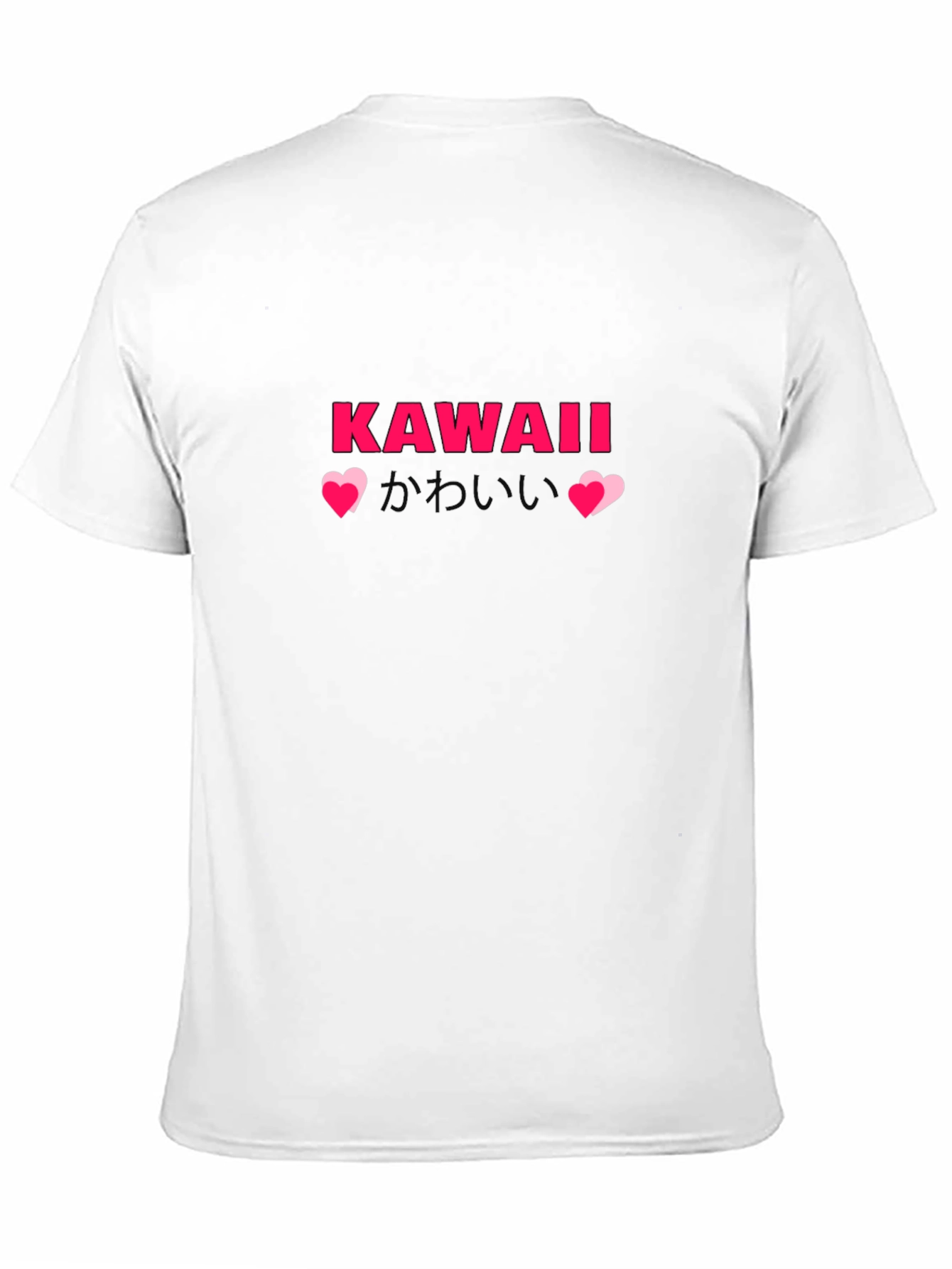 Kawaii Pink Graphic Print Black T-Shirt