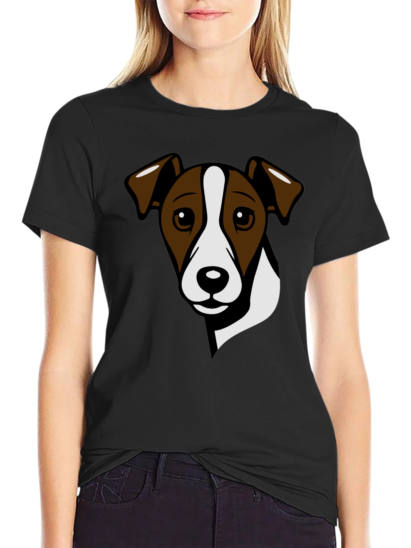 Dog Graphic Tee - Jack Russell Terrier Black T-Shirt