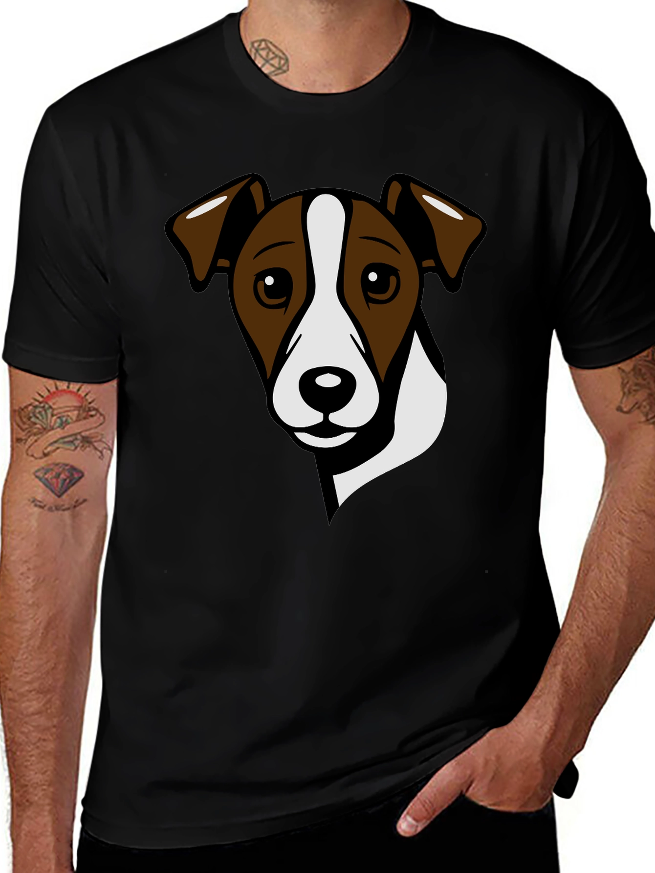 Dog Graphic Tee - Jack Russell Terrier Black T-Shirt