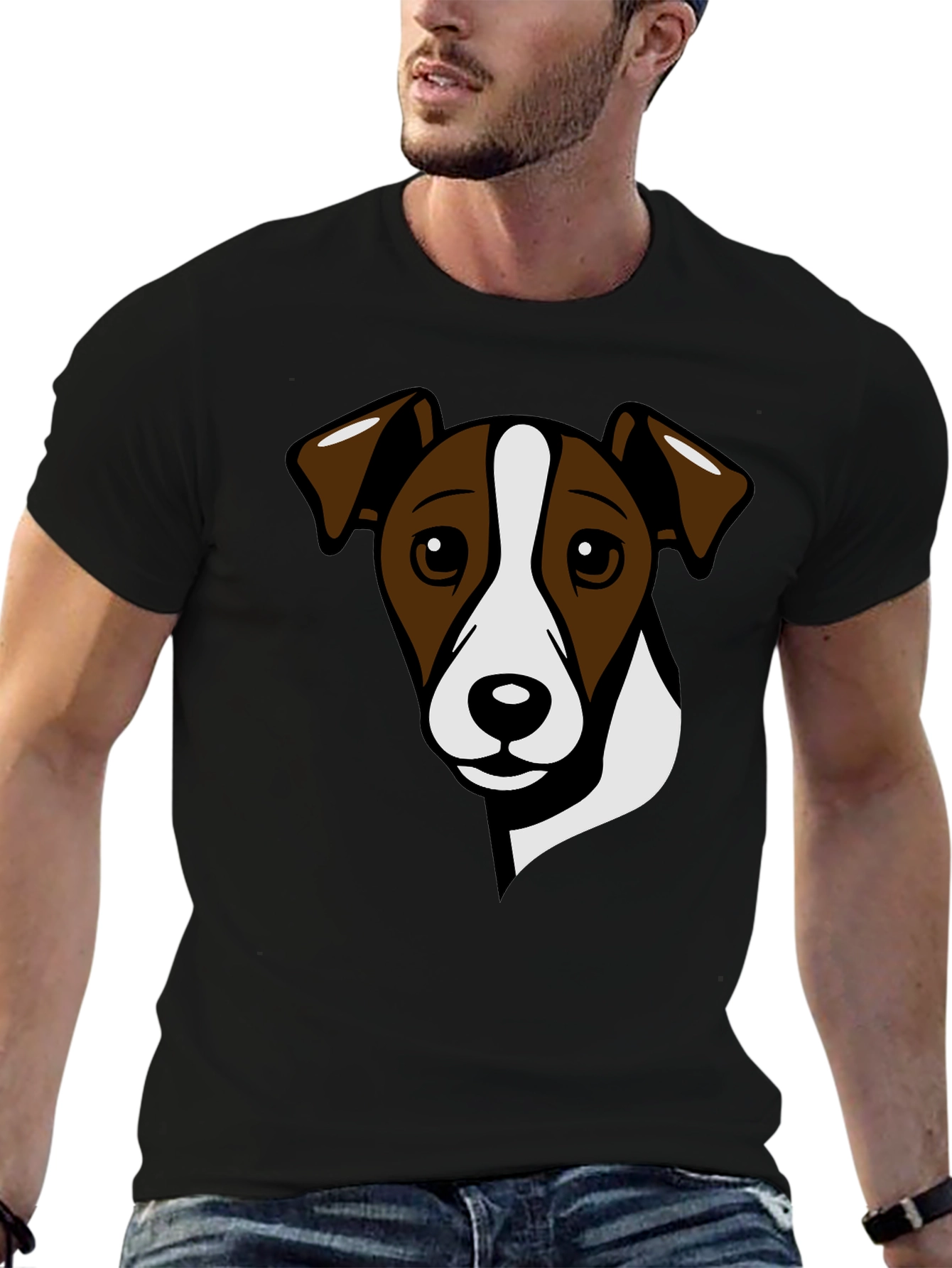 Dog Graphic Tee - Jack Russell Terrier Black T-Shirt