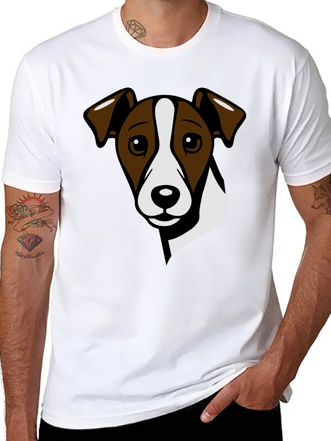 Dog Graphic Tee - Jack Russell Terrier Black T-Shirt