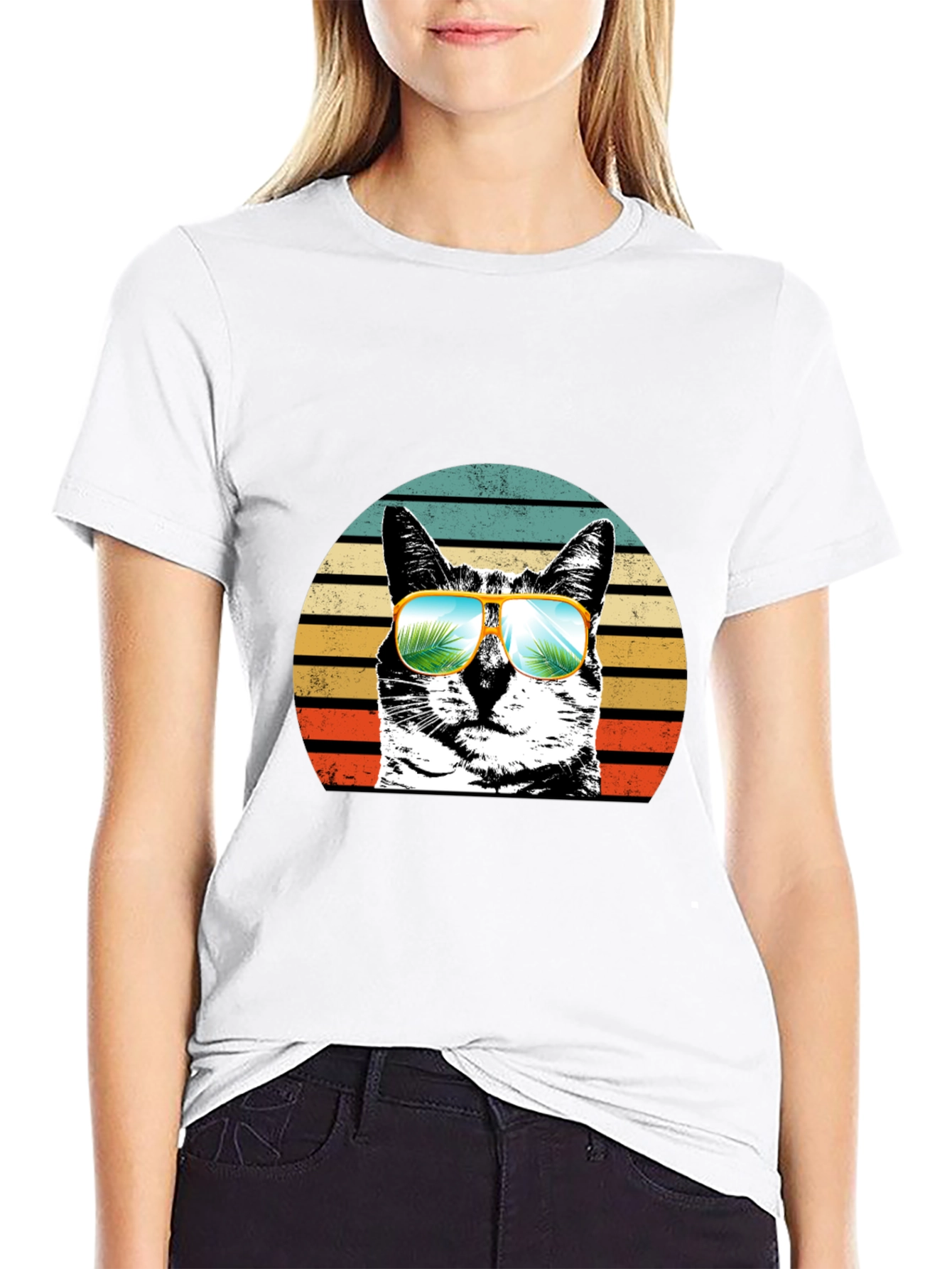 Cool Cat Retro Sunset T-Shirt