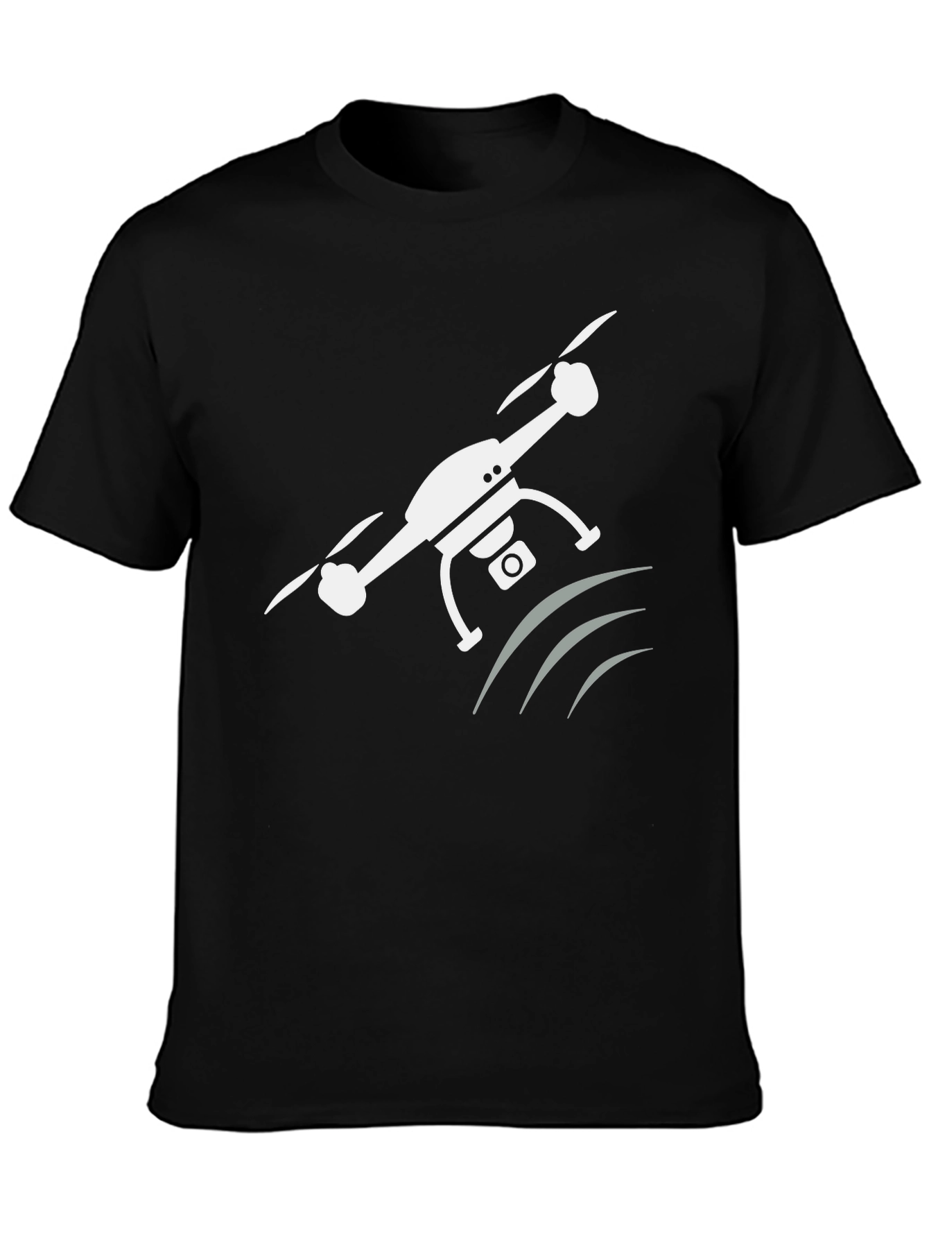 Drone Graphic T-Shirt - Modern Crew Neck Tee