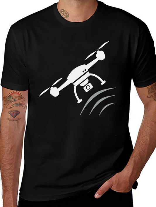 Drone Graphic T-Shirt - Modern Crew Neck Tee