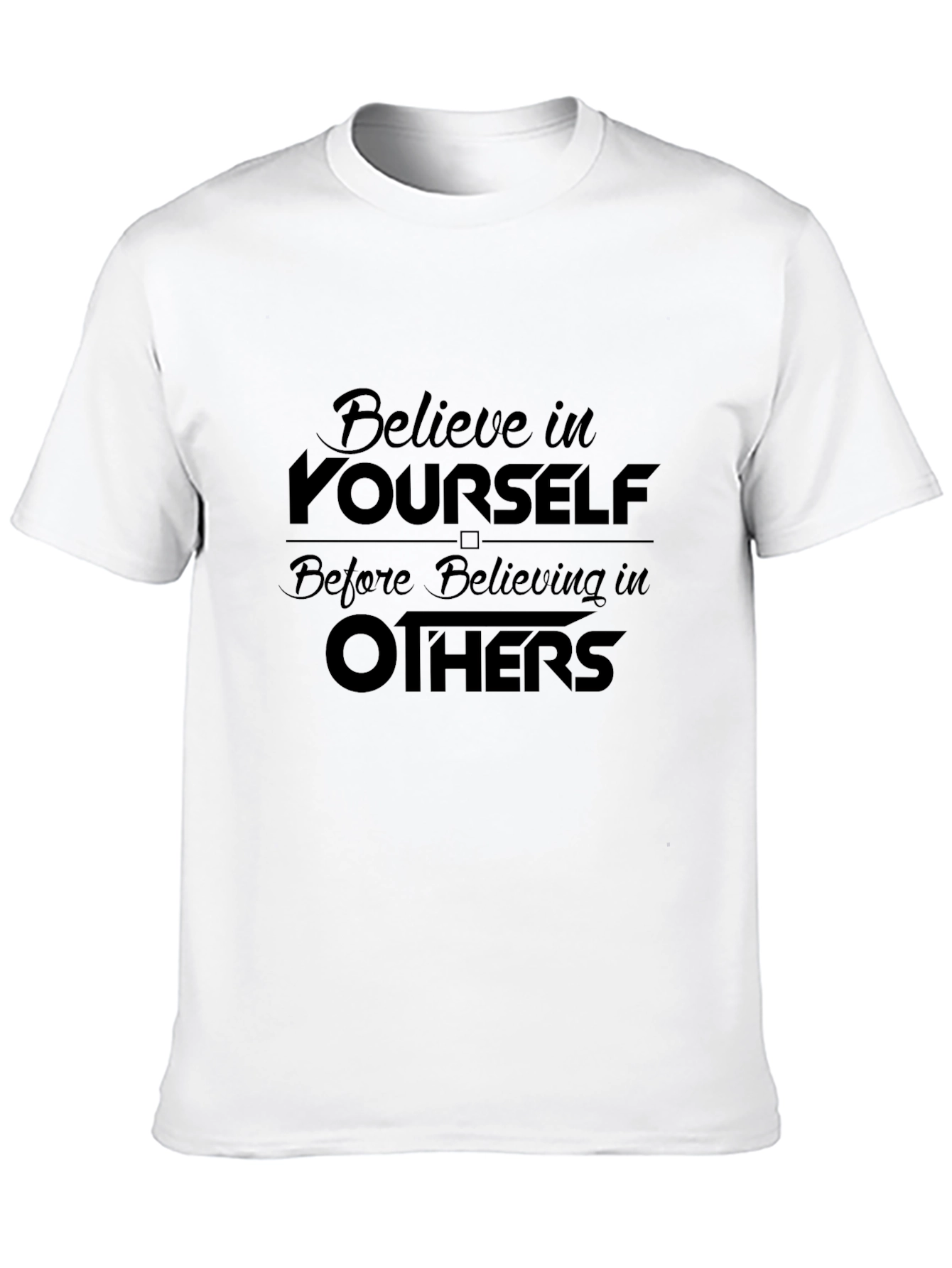 Believe in Yourself Graphic Tee - Black Cotton T-Shirt