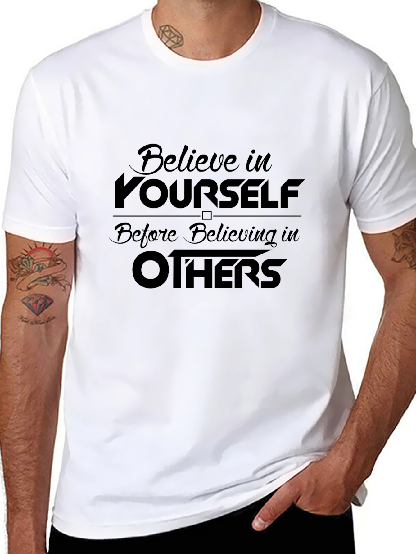 Believe in Yourself Graphic Tee - Black Cotton T-Shirt