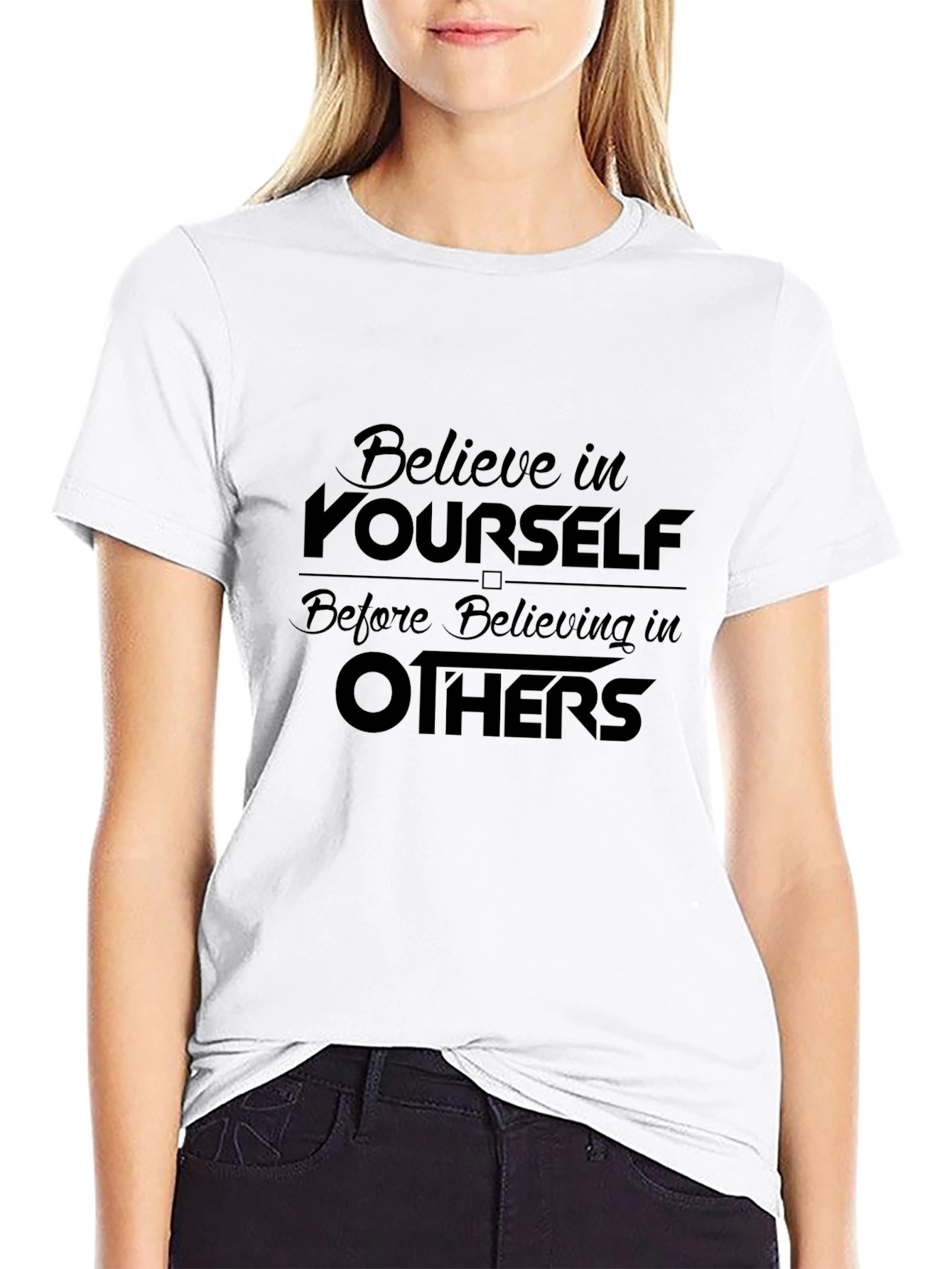 Believe in Yourself Graphic Tee - Black Cotton T-Shirt