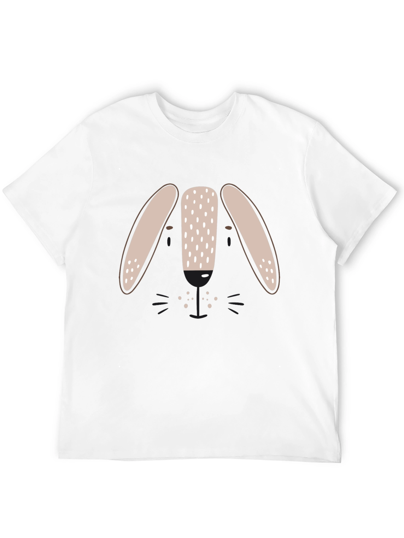 Cute Bunny Face Graphic Tee - Black Unisex T-Shirt