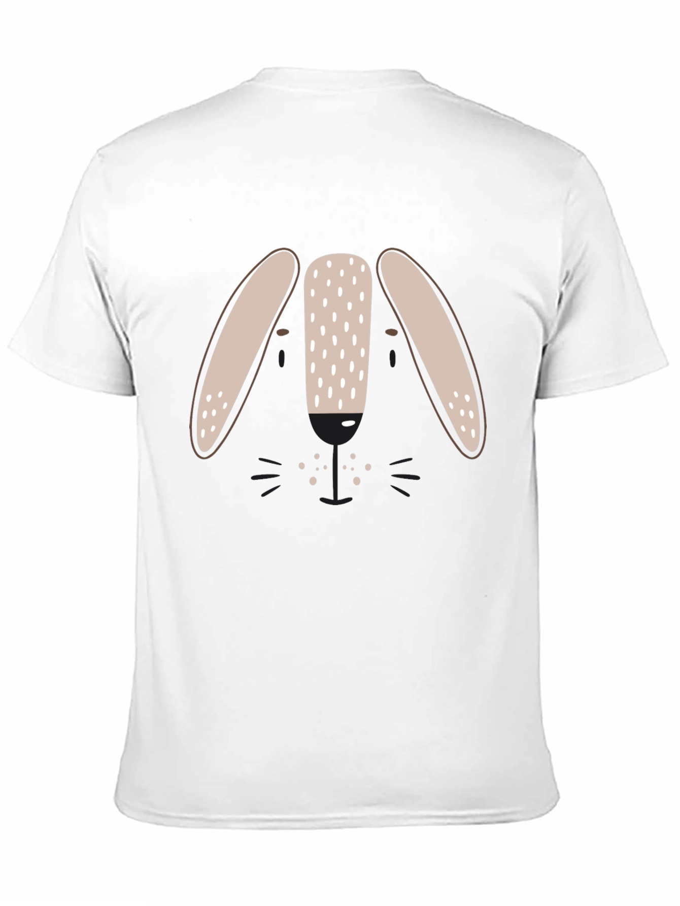 Cute Bunny Face Graphic Tee - Black Unisex T-Shirt