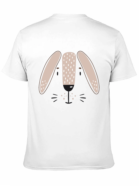 Cute Bunny Face Graphic Tee - Black Unisex T-Shirt