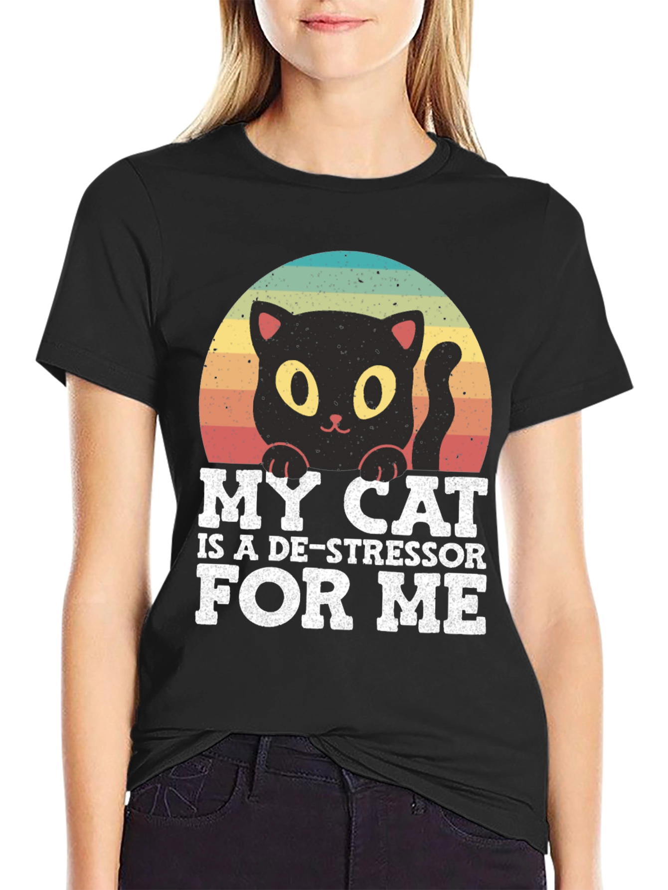 Cute Cat De-Stressor T-Shirt