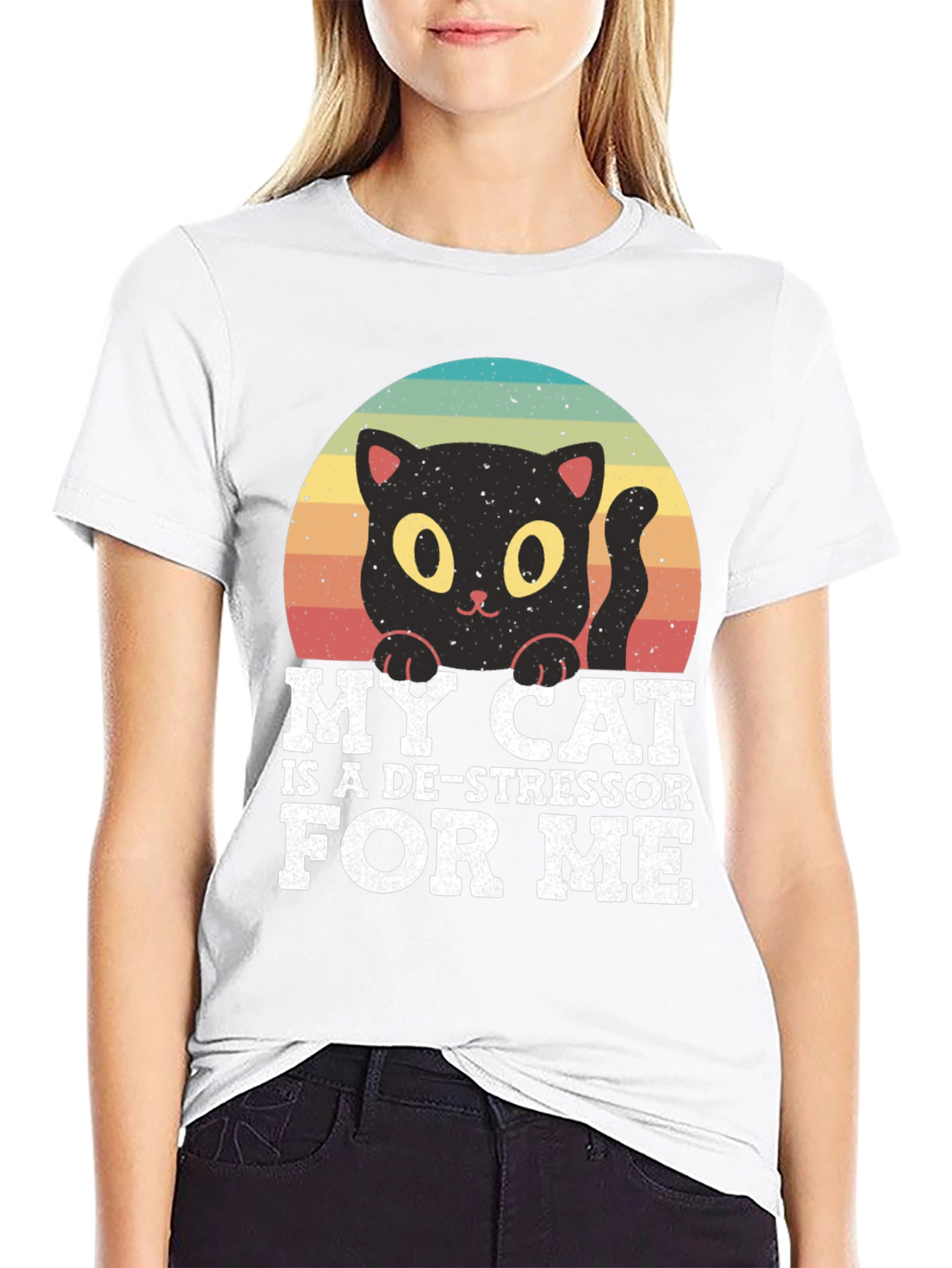 Cute Cat De-Stressor T-Shirt