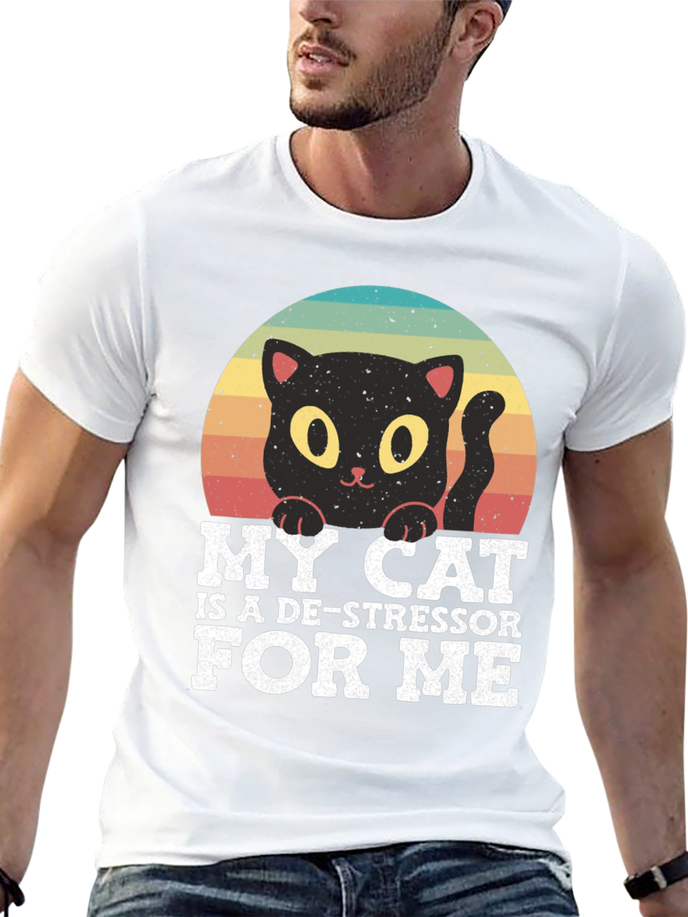 Cute Cat De-Stressor T-Shirt