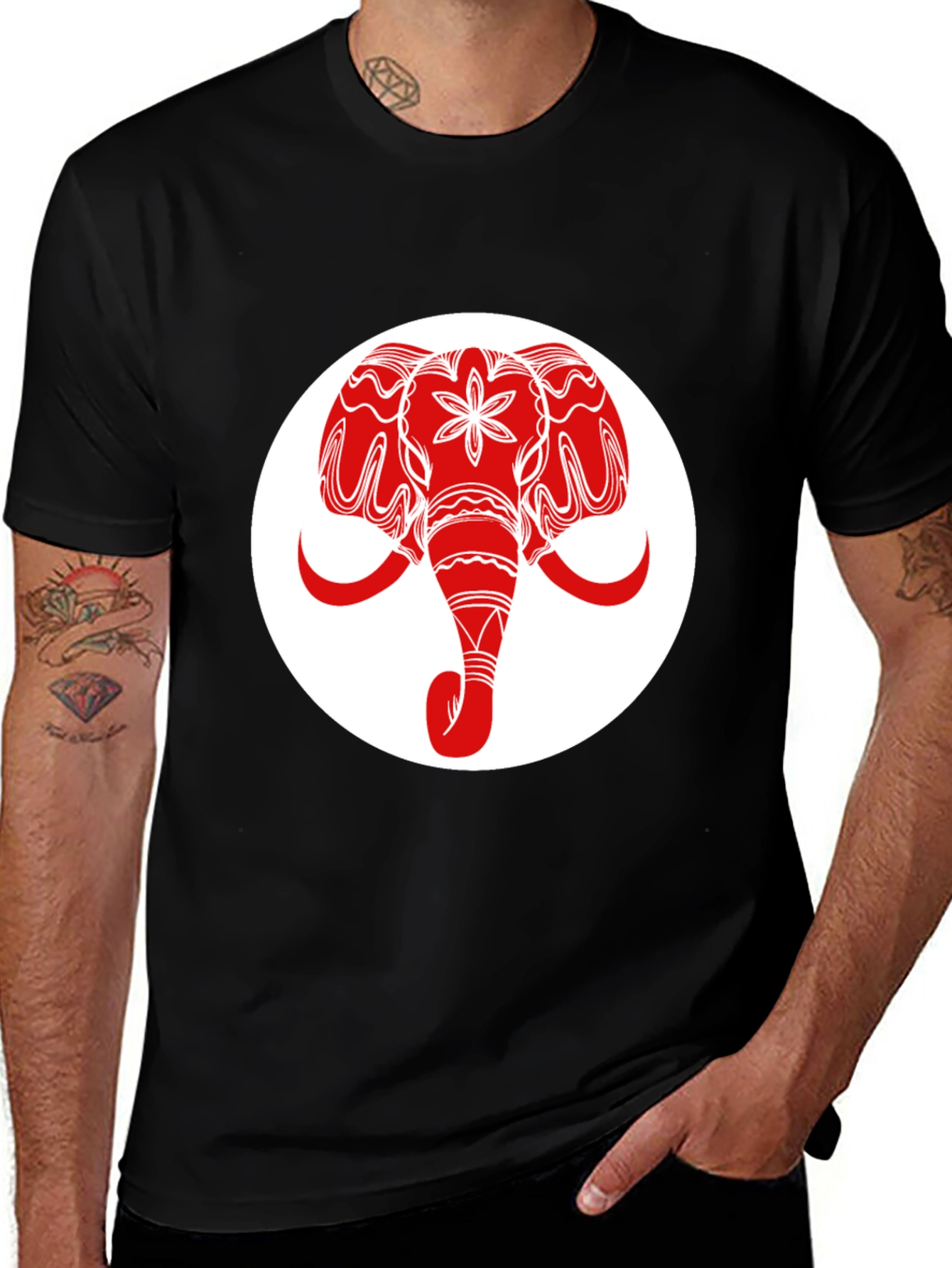 Elephant Graphic Tee - Stylish Black T-Shirt