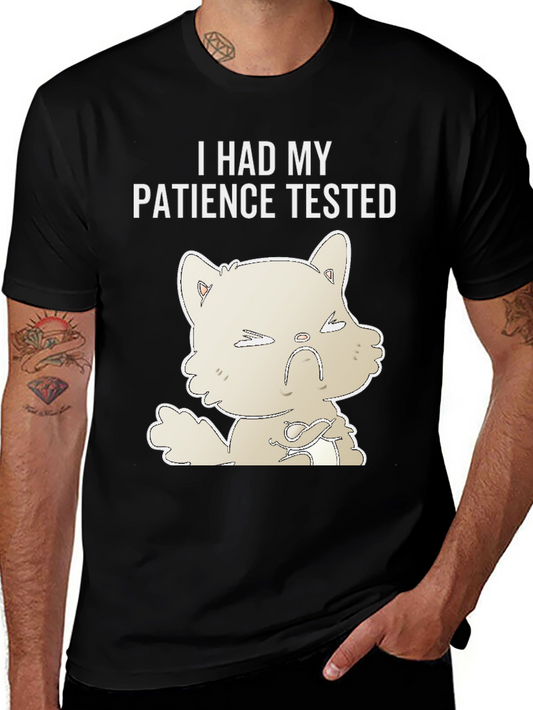 Patience Tested Graphic Tee - Angry Cat Humor T-Shirt