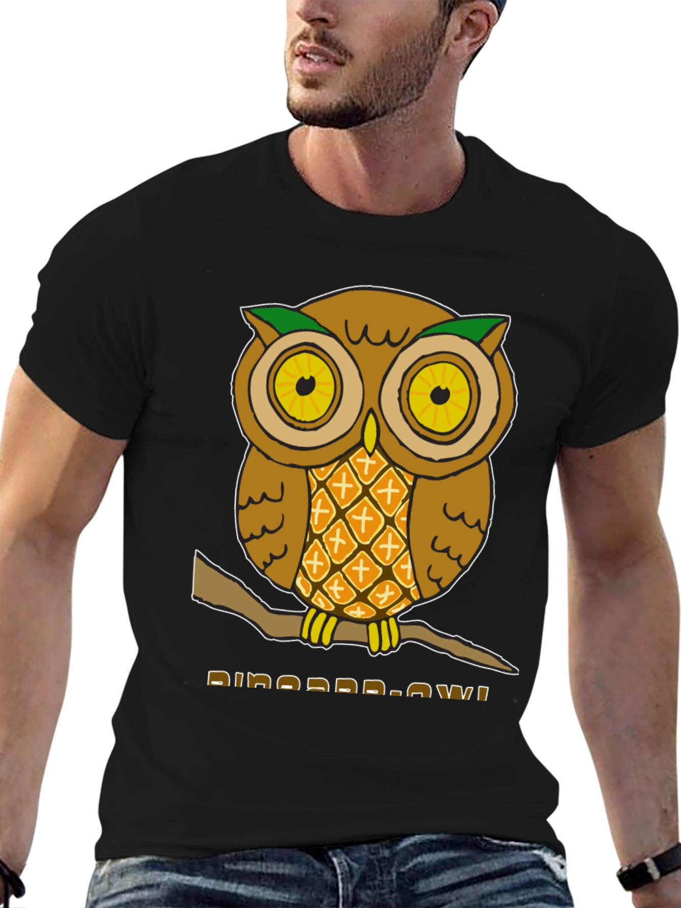 Pineapple Owl Graphic T-Shirt - Unique Design!