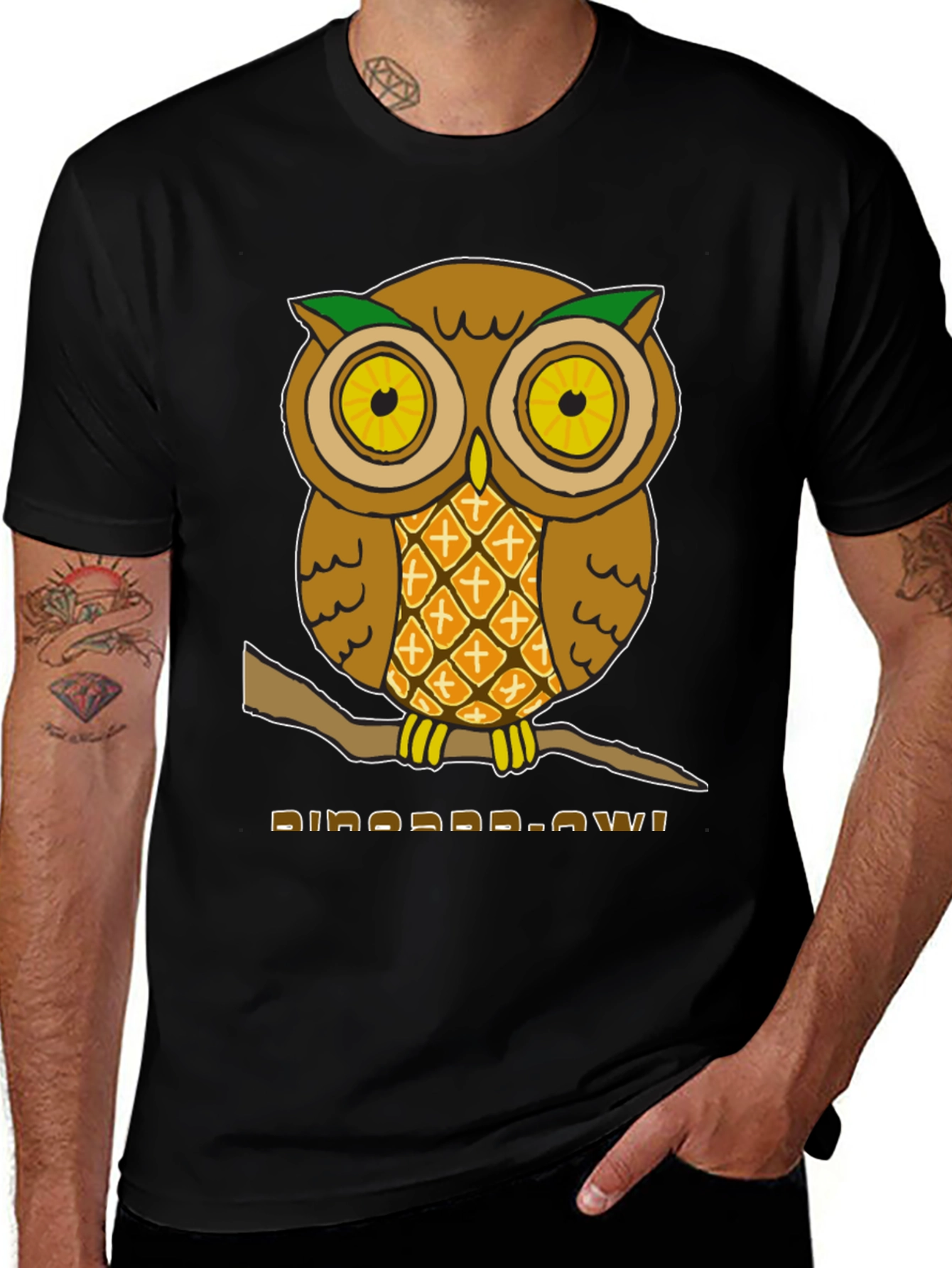 Pineapple Owl Graphic T-Shirt - Unique Design!