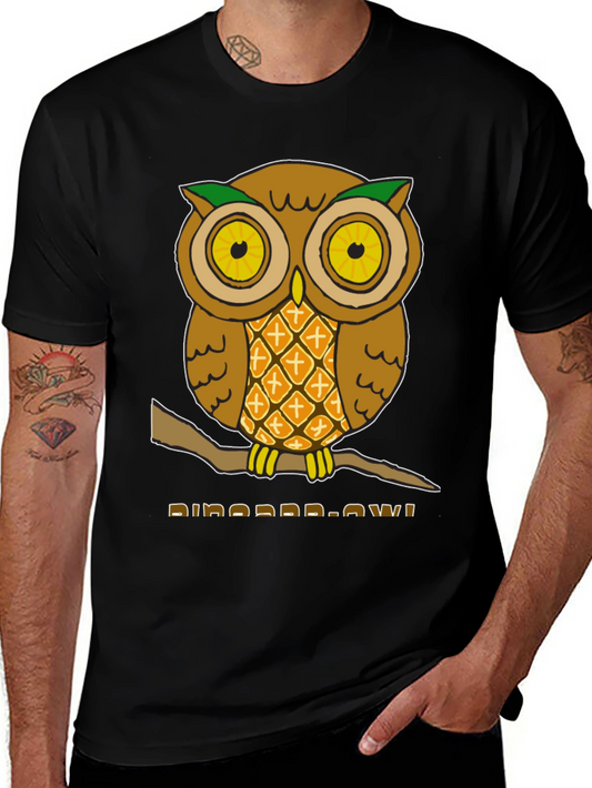 Pineapple Owl Graphic T-Shirt - Unique Design!
