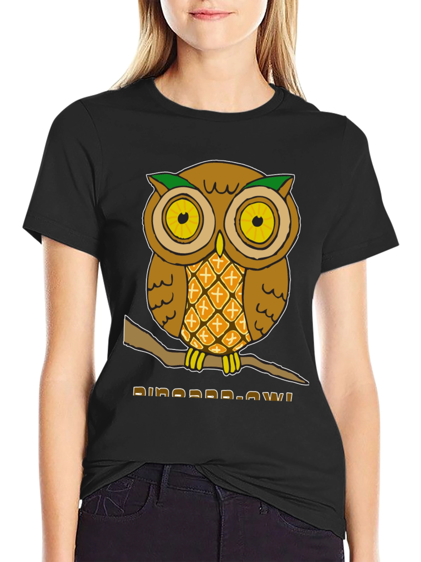 Pineapple Owl Graphic T-Shirt - Unique Design!