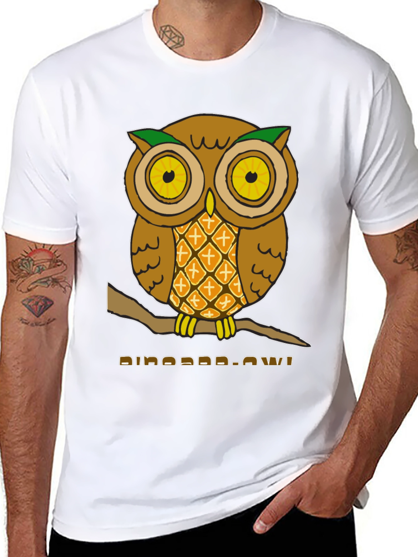 Pineapple Owl Graphic T-Shirt - Unique Design!