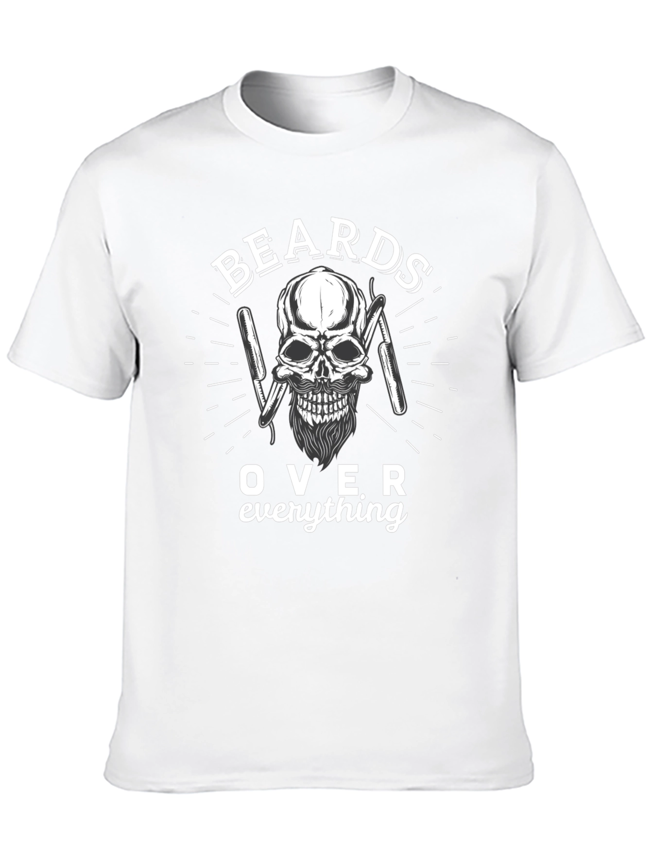 Beards Over Everything Skull Graphic T-Shirt