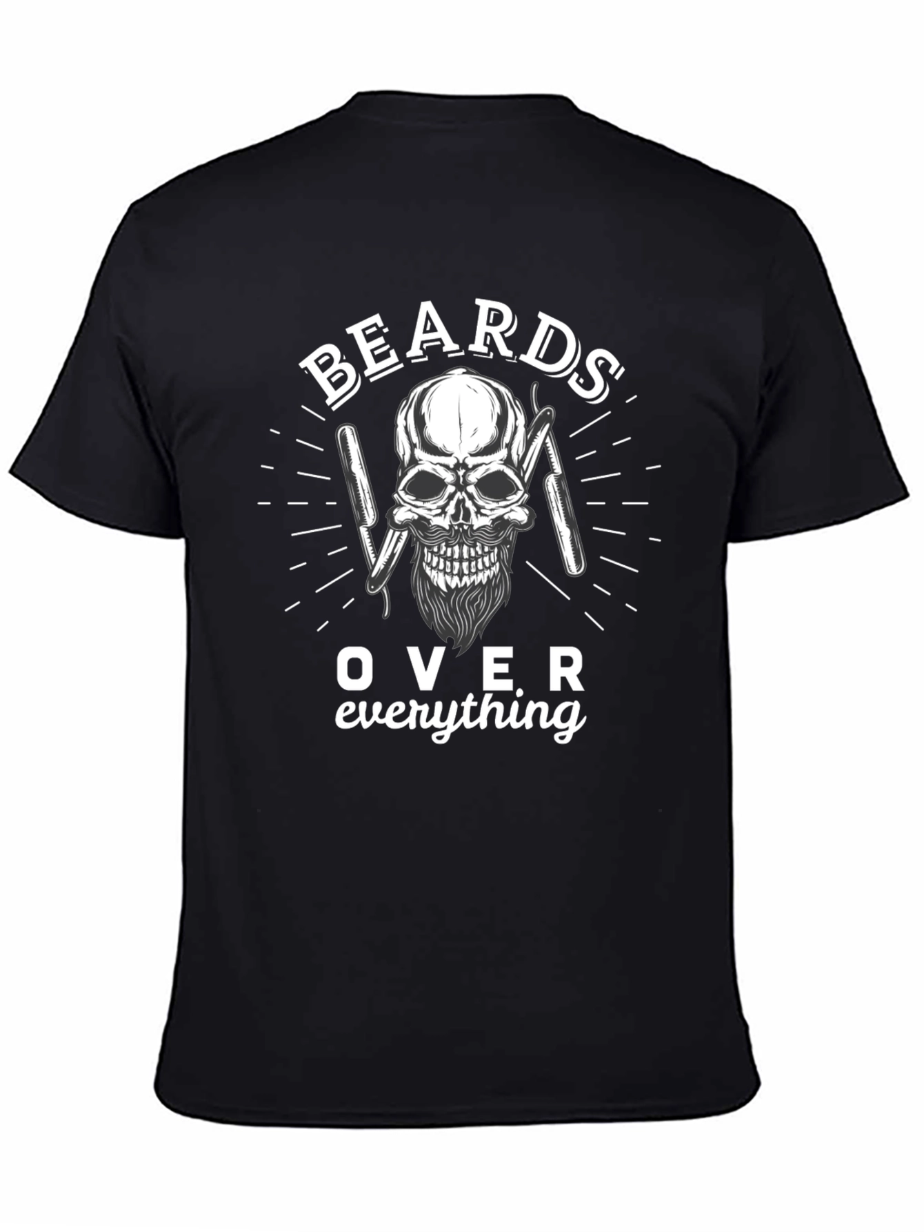 Beards Over Everything Skull Graphic T-Shirt