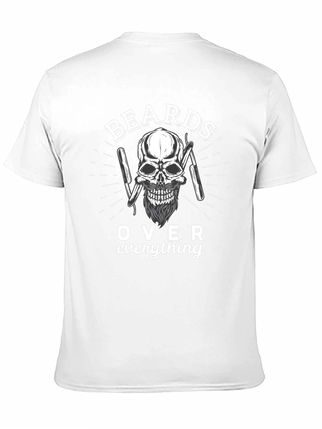 Beards Over Everything Skull Graphic T-Shirt