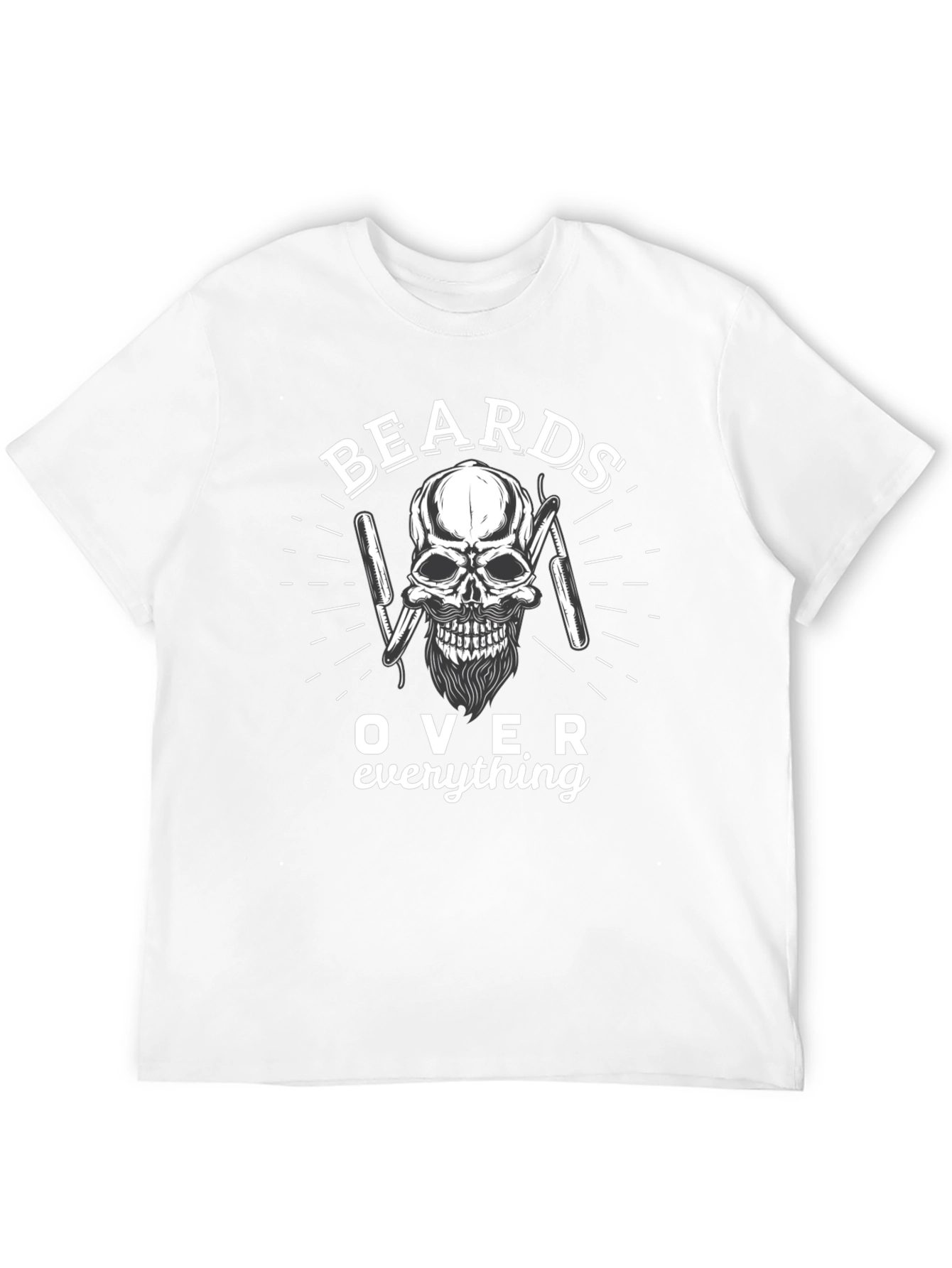 Beards Over Everything Skull Graphic T-Shirt
