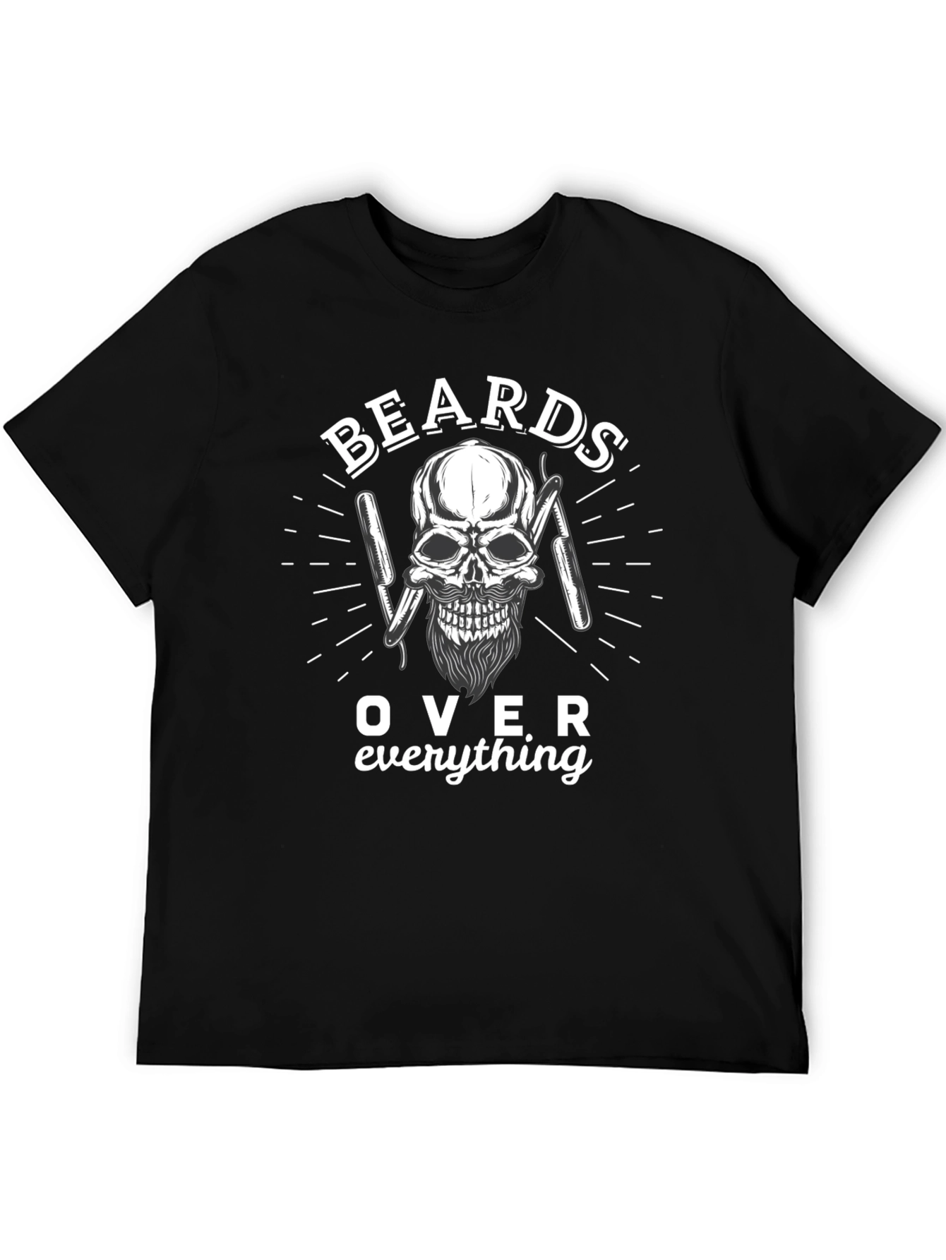 Beards Over Everything Skull Graphic T-Shirt