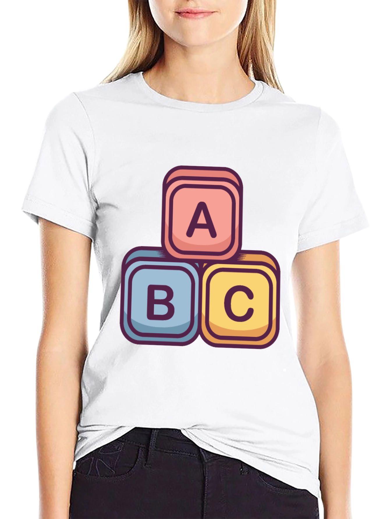 ABC Blocks Graphic Tee - Stylish Cotton Blend