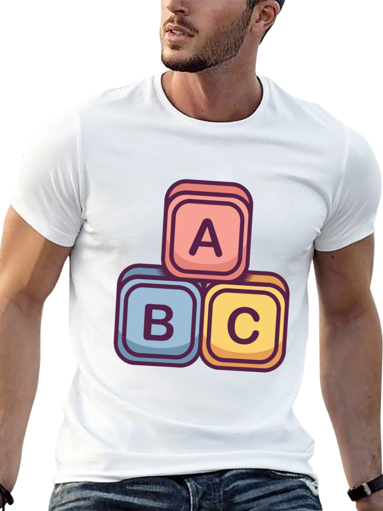 ABC Blocks Graphic Tee - Stylish Cotton Blend