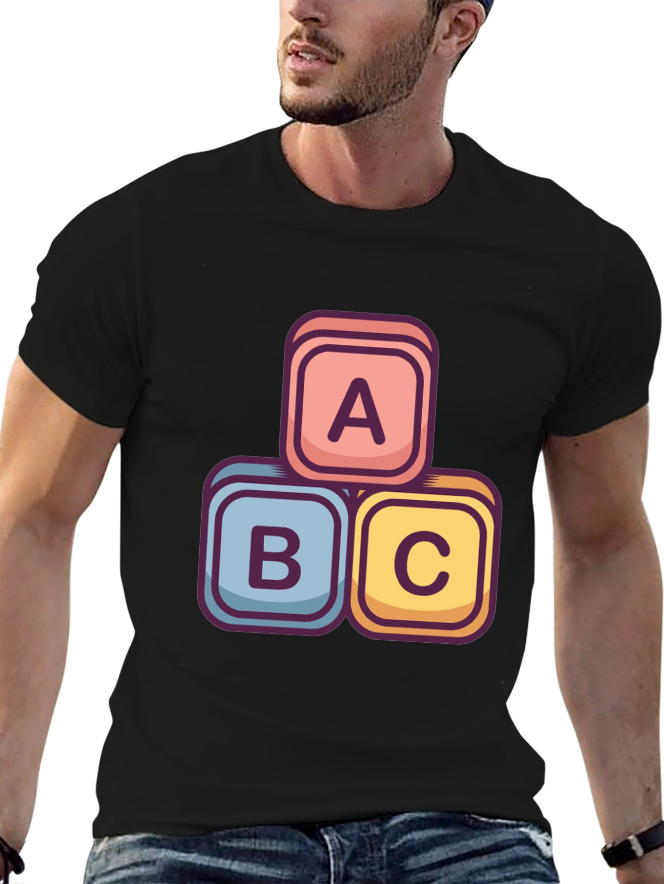 ABC Blocks Graphic Tee - Stylish Cotton Blend