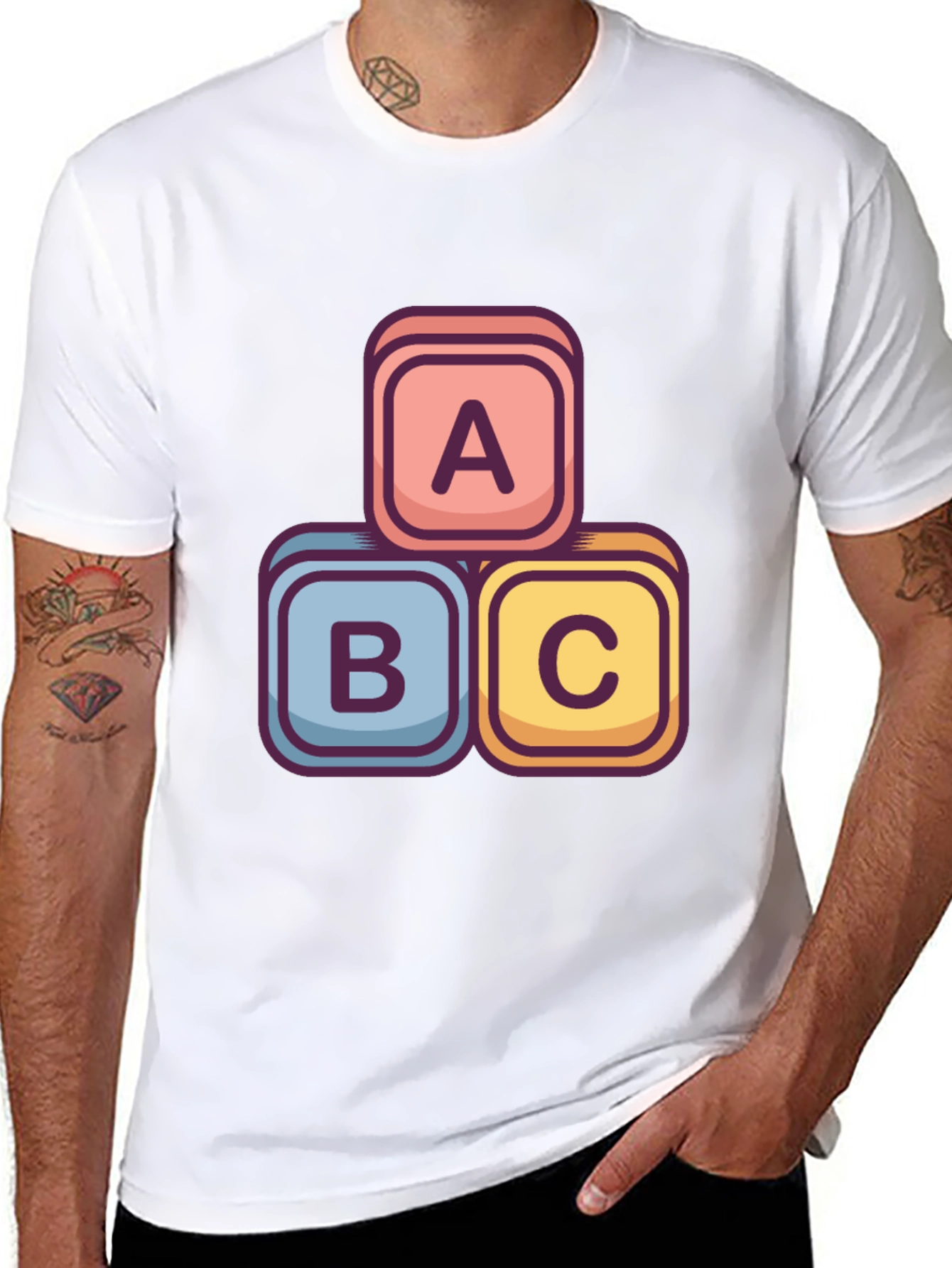ABC Blocks Graphic Tee - Stylish Cotton Blend