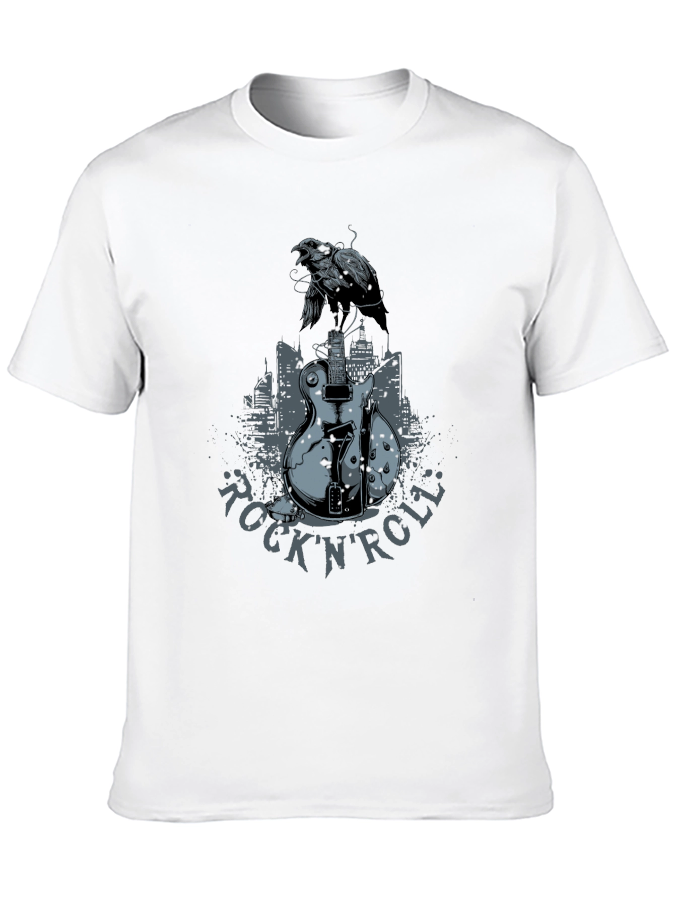 Rock n Roll Guitar Crow T-Shirt