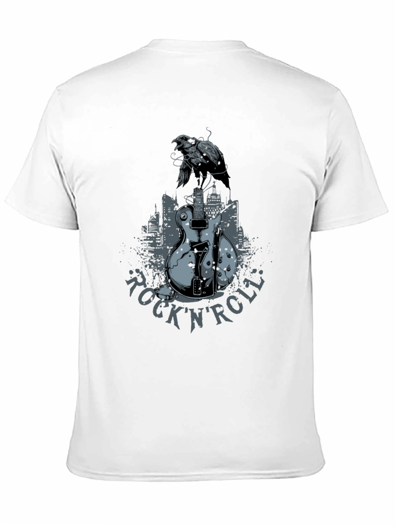 Rock n Roll Guitar Crow T-Shirt