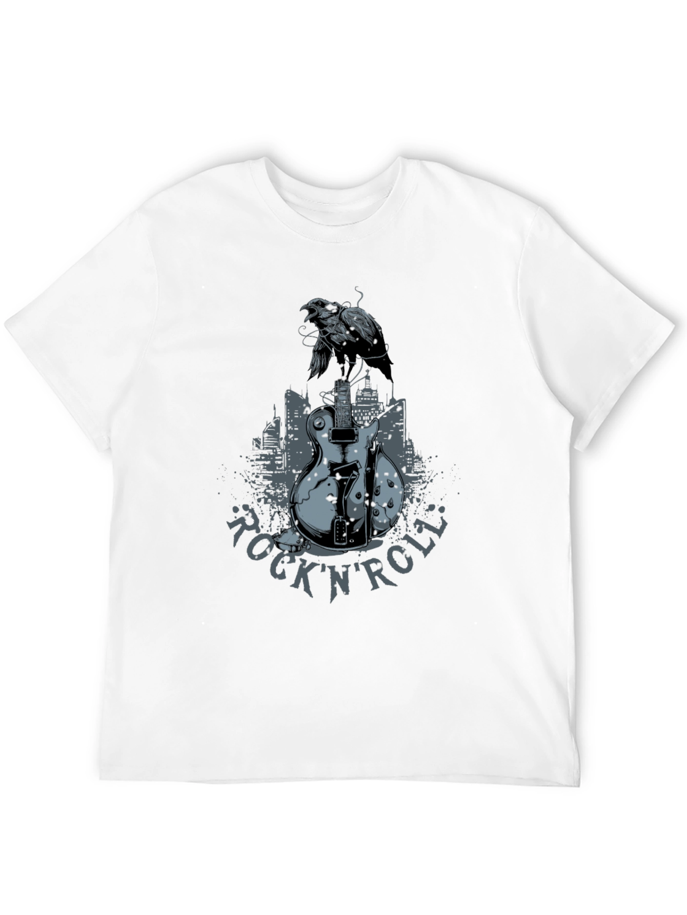 Rock n Roll Guitar Crow T-Shirt