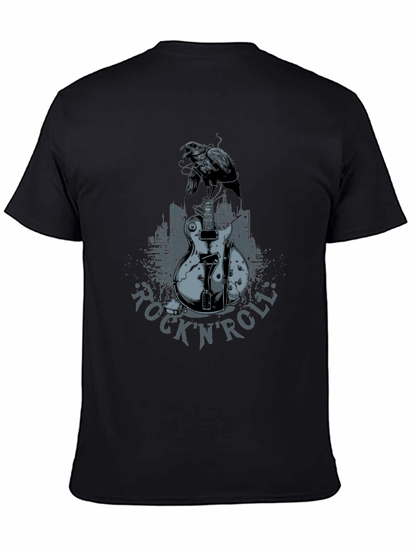 Rock n Roll Guitar Crow T-Shirt