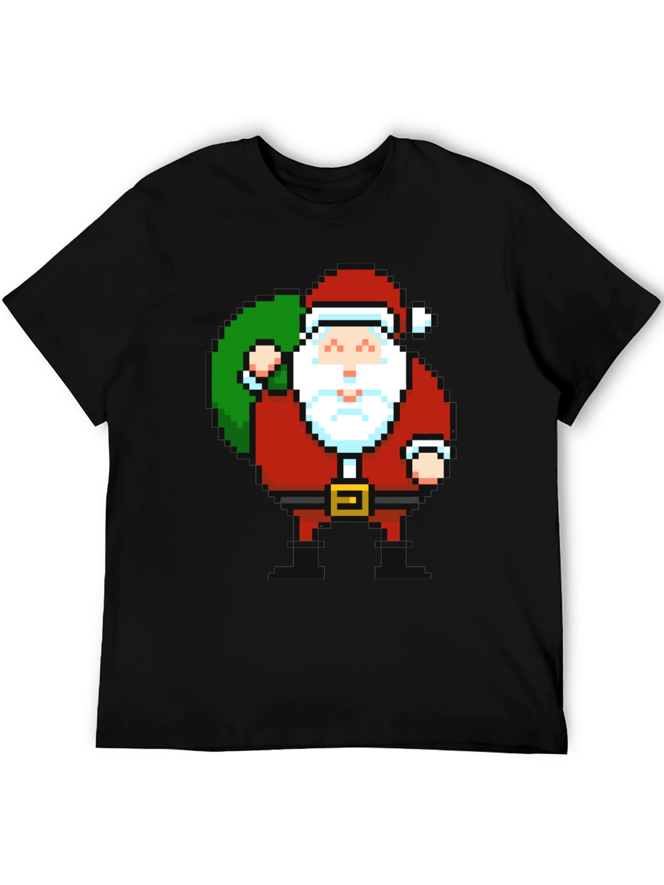 Pixel Santa T-Shirt - Retro Holiday Style