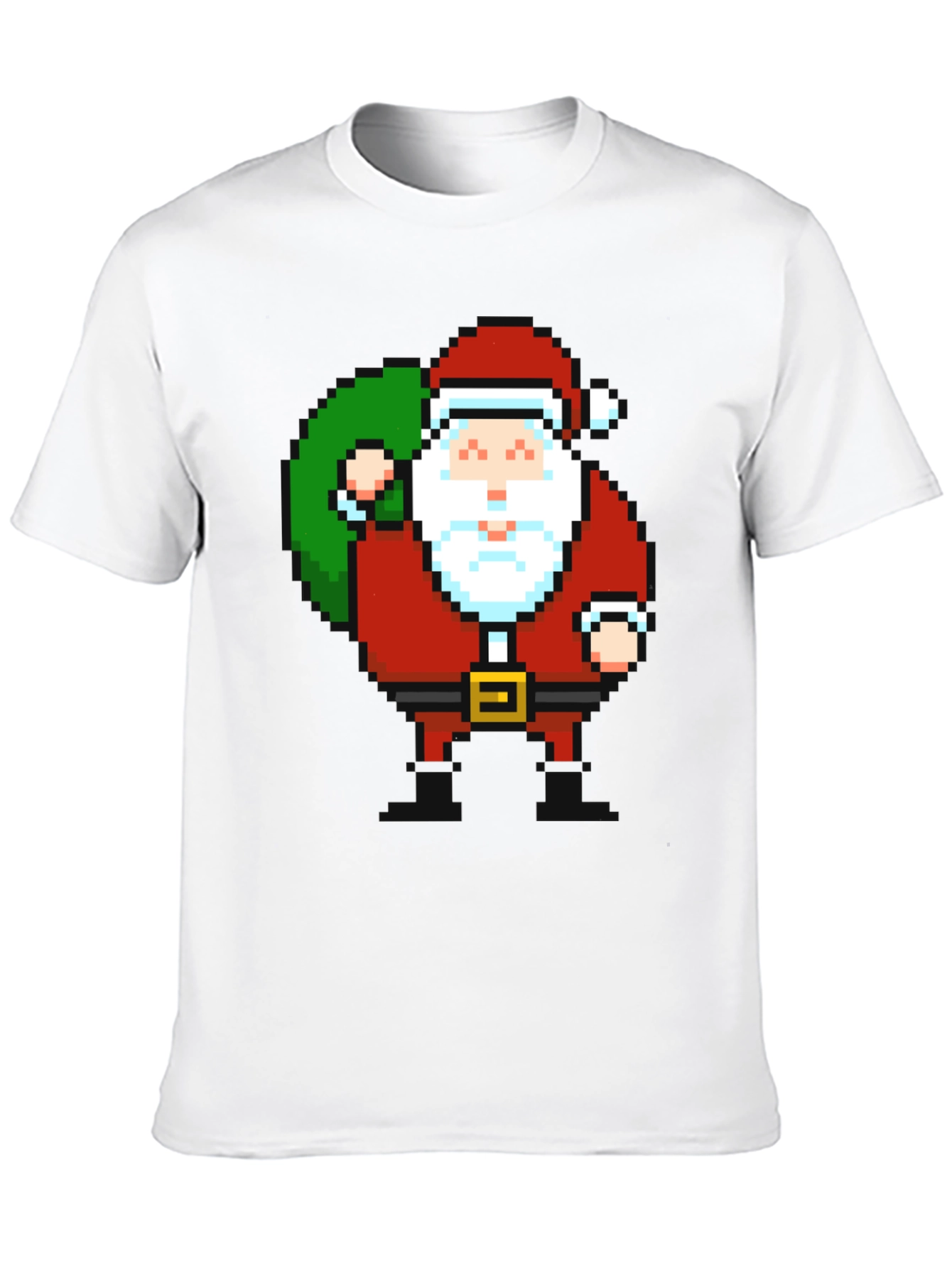 Pixel Santa T-Shirt - Retro Holiday Style